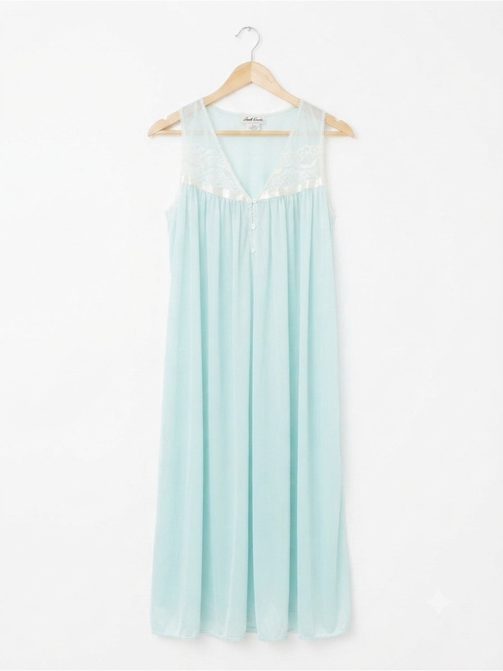 Vintage French Maid Tiffany Blue Nightgown Coquette MEDIUM
